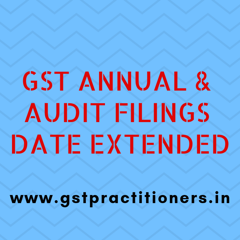 Extension of due date for filing GST Annual Return & GST Audit