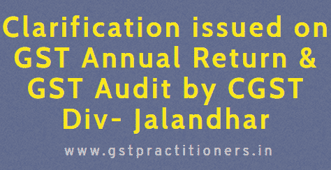 Advisory issued for filing of GST Annual Return and GST Audit (Form GSTR-9/9C)